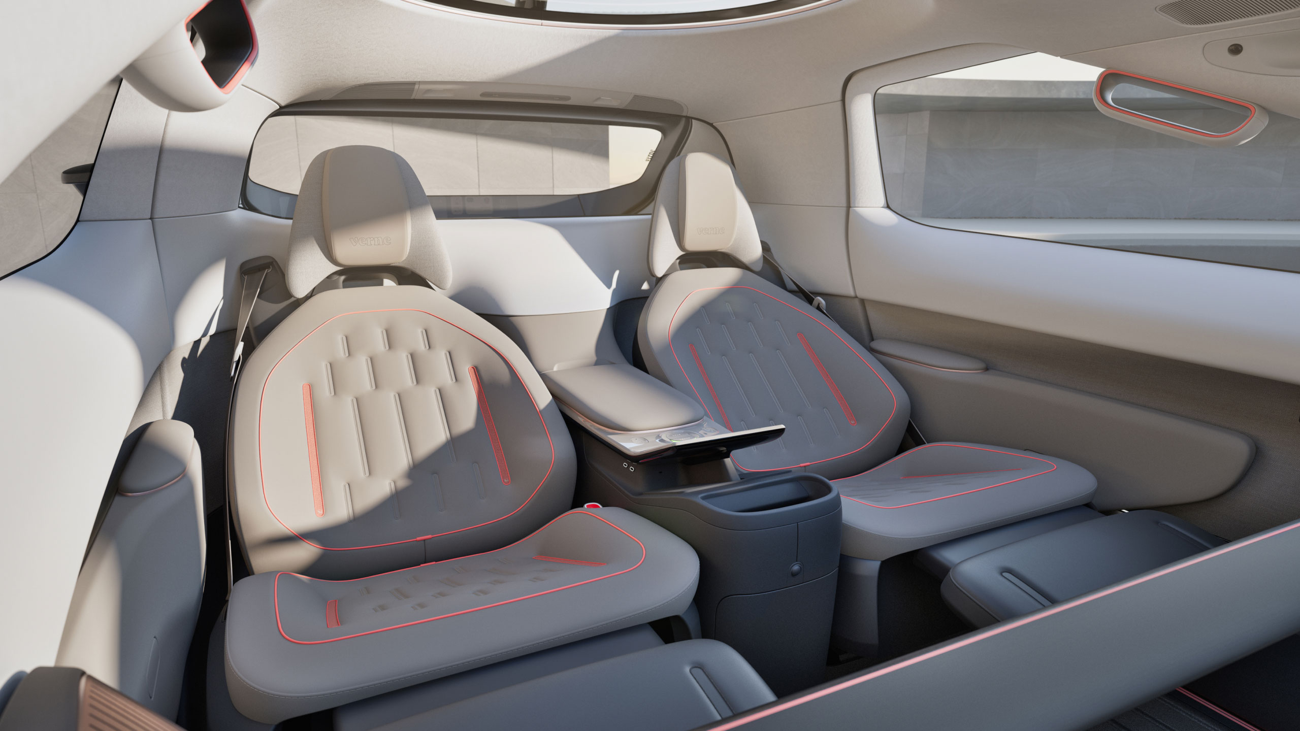 The seats in the car